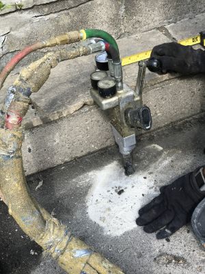 Foundation Repair Equipment in Use
